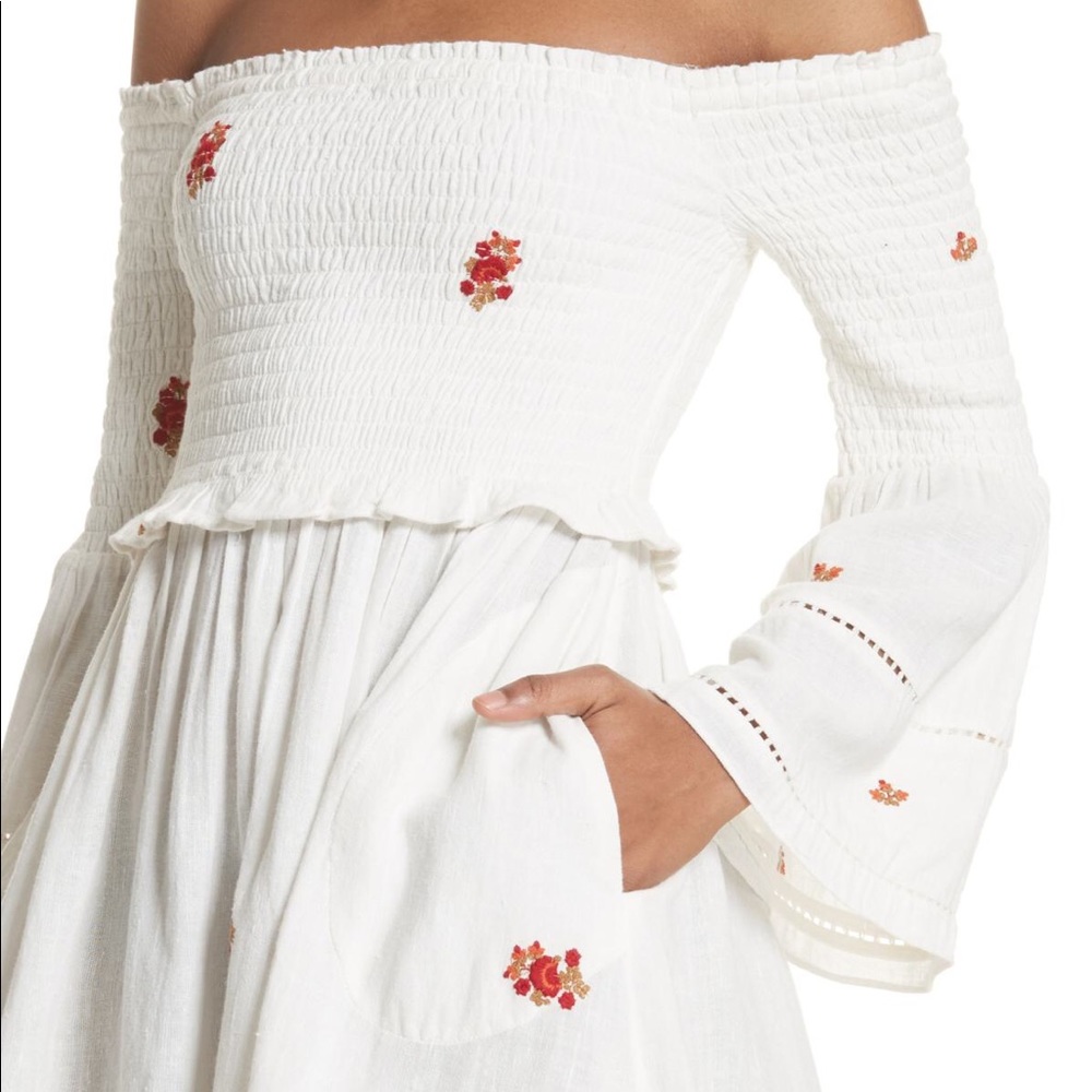 FreePeople Counting Daisies Embroidered Mini Dress